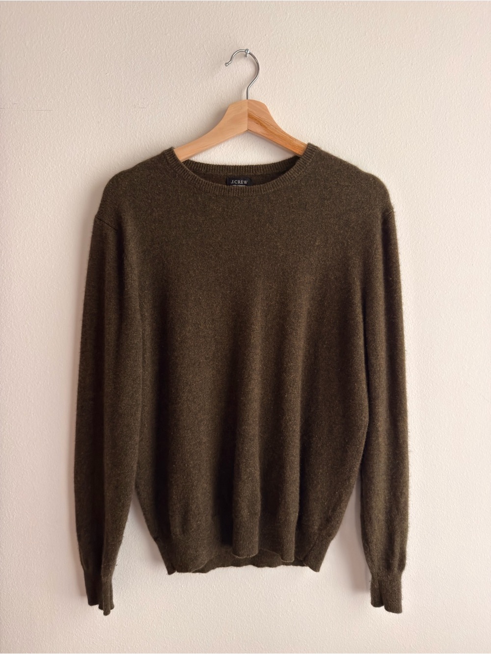 J. Crew Men's Olive Cashmere Sweater